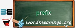 WordMeaning blackboard for prefix